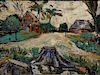 Ernest Lawson (1873 - 1939), landscape with house, oil on masonite, signed lower right Lawson. 8 3/4" x 11 1/2".