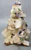 Grotto Rock Crystal Table Lamp, pyramid form rock crystal, amethyst, mineral specimens, semi precious stones, and bird figures in the manner of Tony D