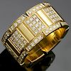 CARTIER Tank Francaise Diamond 18k Yellow Gold Large Band Ring