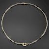 CARTIER Vintage Diamond 18k Yellow Gold Stainless Steel Necklace
