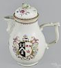Chinese export porcelain armorial coffee pot, ca.