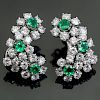 TIFFANY & CO. Diamond Emerald Platinum Clip-on Earrings