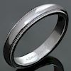 TIFFANY Platinum Milgrain Mens Wedding Band Ring