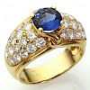 VAN CLEEF & ARPELS Diamond Blue Sapphire 18k Yellow Gold Ring