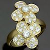 VAN CLEEF & ARPELS Double Trefle Diamond 18k Yellow Gold Clover Flower Ring