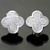 VAN CLEEF & ARPELS Pure Alhambra Diamond 18k White Gold Earrings Box Receipt