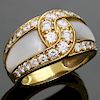 VAN CLEEF AND ARPELS Mother-Of-Pearl Diamond 18k Yellow Gold Ring