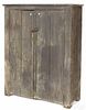 Gray painted pine jelly cupboard, late 19th c., 4