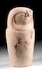 Egyptian Stone False Canopic Jar w/ Falcon Head
