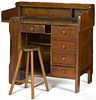 Mixed woods workbench, 19th c., together with a s