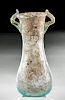 Roman Glass Flask w/ Two Handles, ex-Bonhams