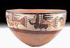 Nazca Polychrome Bowl with Flying Parrots