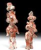 Pair of Jalisco Pottery Standing Sheepface Figures