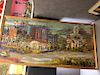 Large Streetscape Oil Painting on Wood by Rosalind G. Salzman