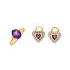 Amethyst,14K Earring and Ring