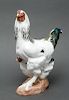 Meissen Porcelain Rooster & Hen Sculpture