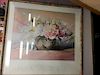 N. A. Noel "Peonies" Still Life and Floral Rabbits Framed Signed 1993