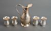 Deco Sterling Small Ewer/Pitcher & 4 Cups, Set 5