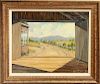 Walter L. Adams Scenic View From Barn Oil / Canvas