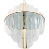 Lightolier Art Deco Style Brass & Glass Chandelier