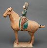 Chinese Tang Style Ceramic Horse and Rider