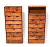Arts & Crafts Manner Stacked Wood Drawers, Pair