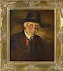 Oil on board portrait of a gentleman, 19th c., si