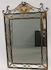 Antique Iron Mirror With Gilt Decoration.