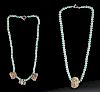 Lot of 2 Phoenician Glass Bead & Turquoise Necklaces