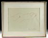 Mid 20th C. Signed & Framed Anne Parker Drawing of Nude