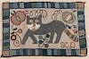 Contemporary hooked rug of a cat, 24'' x 36'', toge
