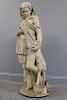Antique Marble Sculpture Of A Young Girl With A