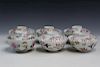 Six Japanese hand-painted porcelain bowls with lid.