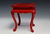 Japanese red lacquer wood stand.