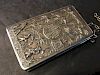 ANTIQUE Chinese Large Silver Box with Figurines and birds and flowers with Chain