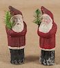Two cardboard belsnickle Santa figures, mid 20th