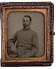 Sixth Plate, Civil War Ambrotype of Lt. Colonel Warren Adams, by George S. Cook, Plus Cabinet Photographs 