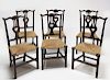 Set of Six Chippendale Chairs with Heart Splats