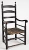 Early Painted Ladder Back Arm Chair