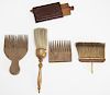 Two Early Brushes, Two Early Combs & Book Whistle