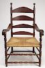 Early Painted Ladder Back Arm Chair