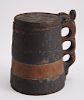 Early Wooden Carved and Painted Tankard