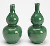 Pair Green Chinese Vases