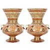 Pair of French Enamelled Mamluk Revival Glass Mosque Lamp by Philippe Joseph Brocard