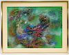 Modern Abstract Textured Color Melt Painting