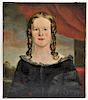 Early American Colonial Portrait Painting of Girl