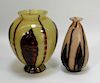 2 Kralik Lenora Bohemian Art Glass Vases