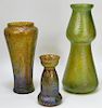 3 Rindskopf Bohemian Czech Art Glass Vases