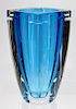 Waterford Crystal Blue Sommerso Vase