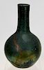 Thomas Ladd Green Raku Stoneware Pottery Vase